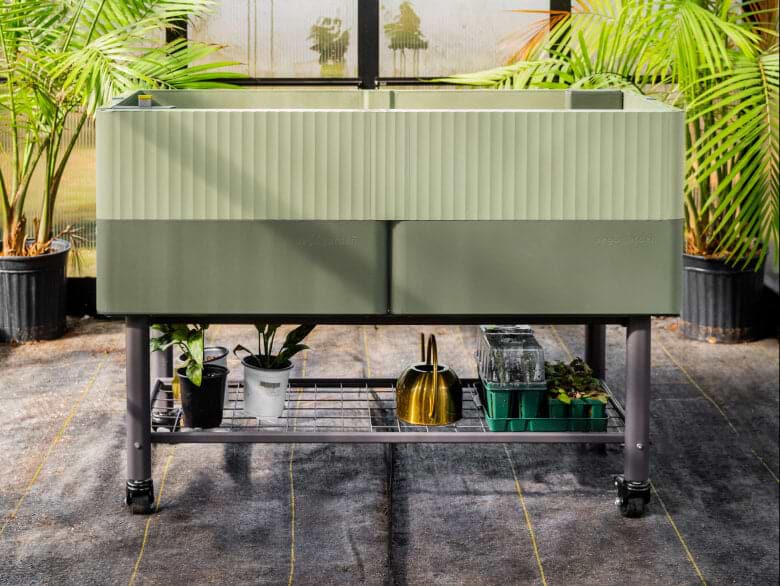 EZCube Elevated Rolling Planter Cart